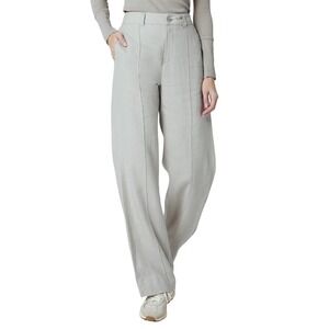 NEW Alp N Rock AN R+ Bianca Womens Size M Wide Leg Linen Trousers Silver